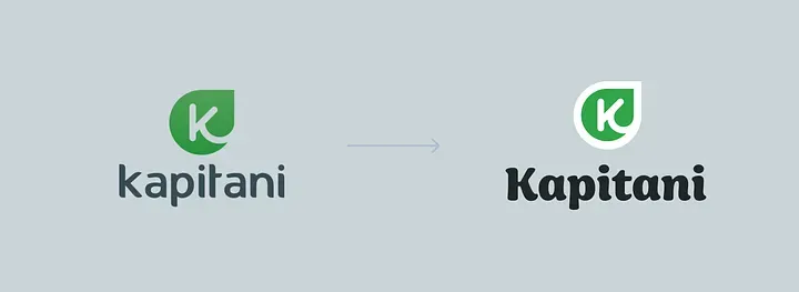 The old Kapitani logo beside the refreshed one, with a bolder wordmark.
